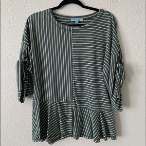 Green/turquoise Striped Shirt